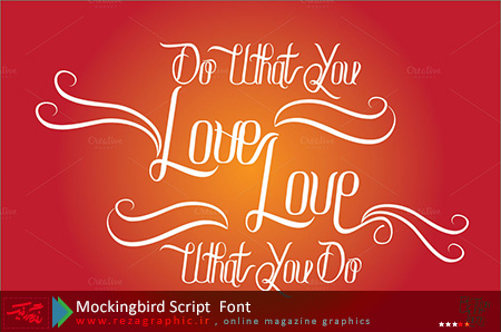  فونت انگلیسی - Mockingbird Script Font | رضاگرافیک